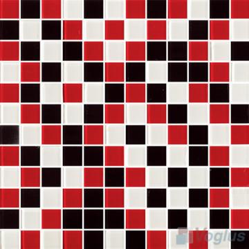 Red Black 1x1 Blend Crystal Glass Mosaic Tiles VG-CYR79 - Voglus Mosaic